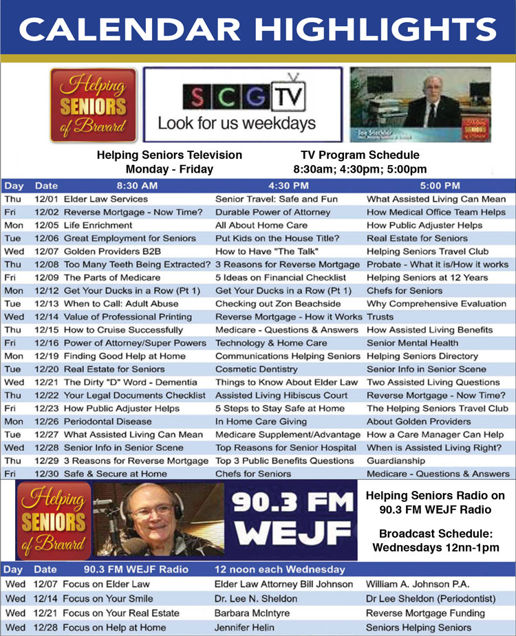 December 2022 Helping Seniors TV & Radio