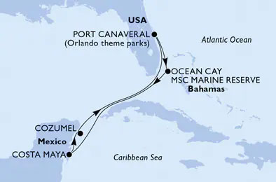 October 15 2023 - 7 Night Cruise Map