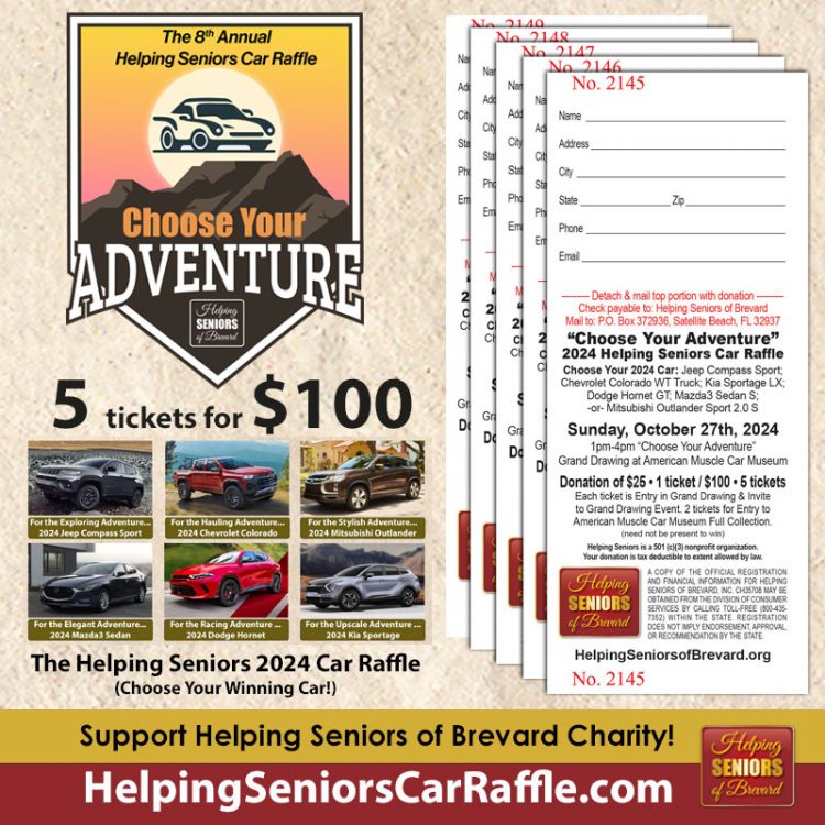 5 Ticket Pack for the 2024 Helping Seniors Car Raffle