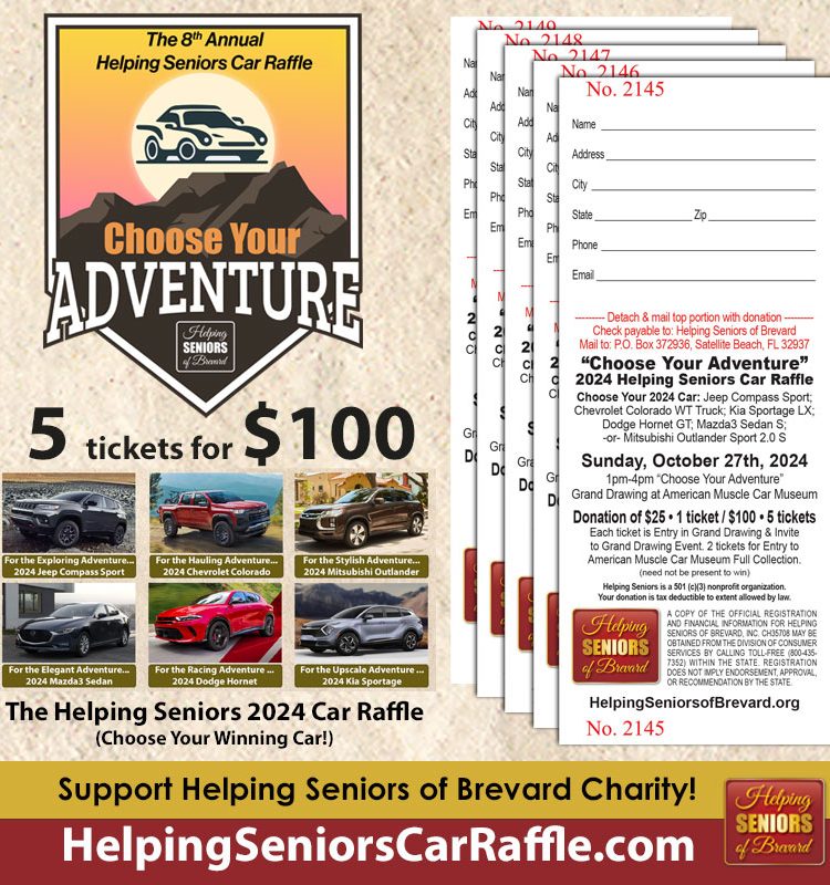 5 Ticket Pack for the 2024 Helping Seniors Car Raffle