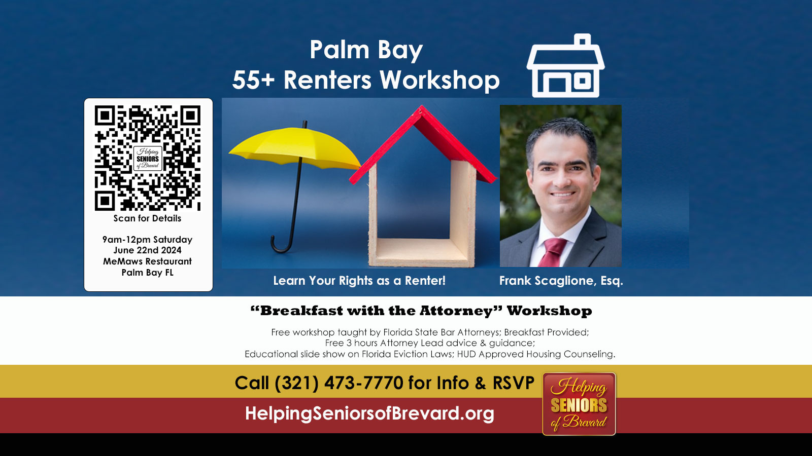 June 22 55+ Renters of Palm Bay Workshop Flyer