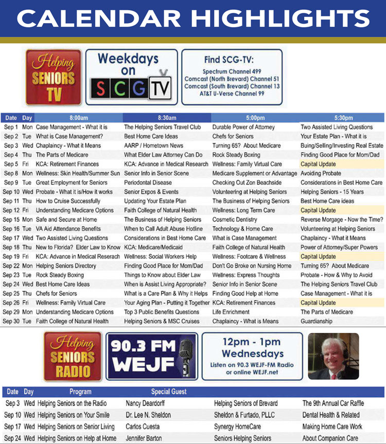 September 2025 Helping Seniors TV & Radio