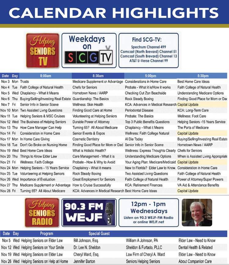 Helping Seniors TV & Radio Schedule