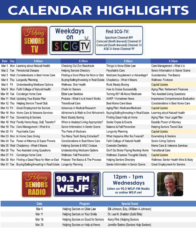 Helping Seniors TV Schedule