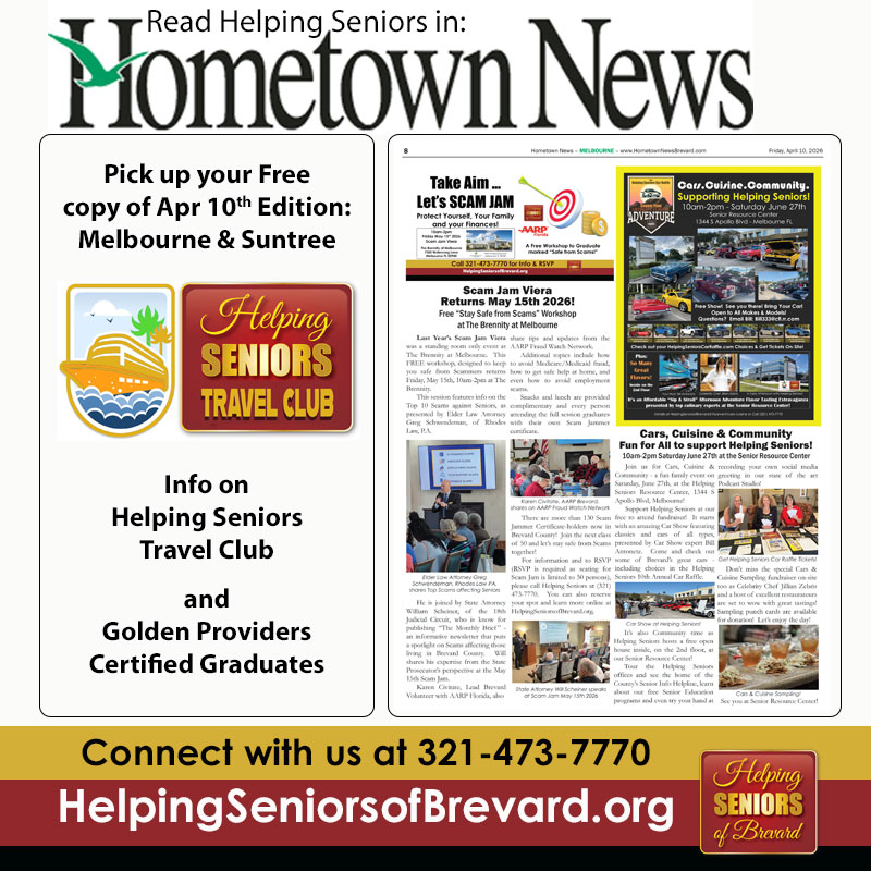 Helping Seniors in April 10 2026 Hometown News Melbourne