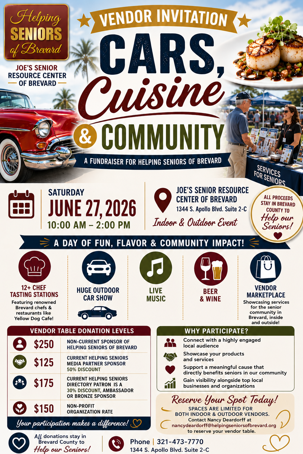 Cars & Cuisine Sponsor Flyer