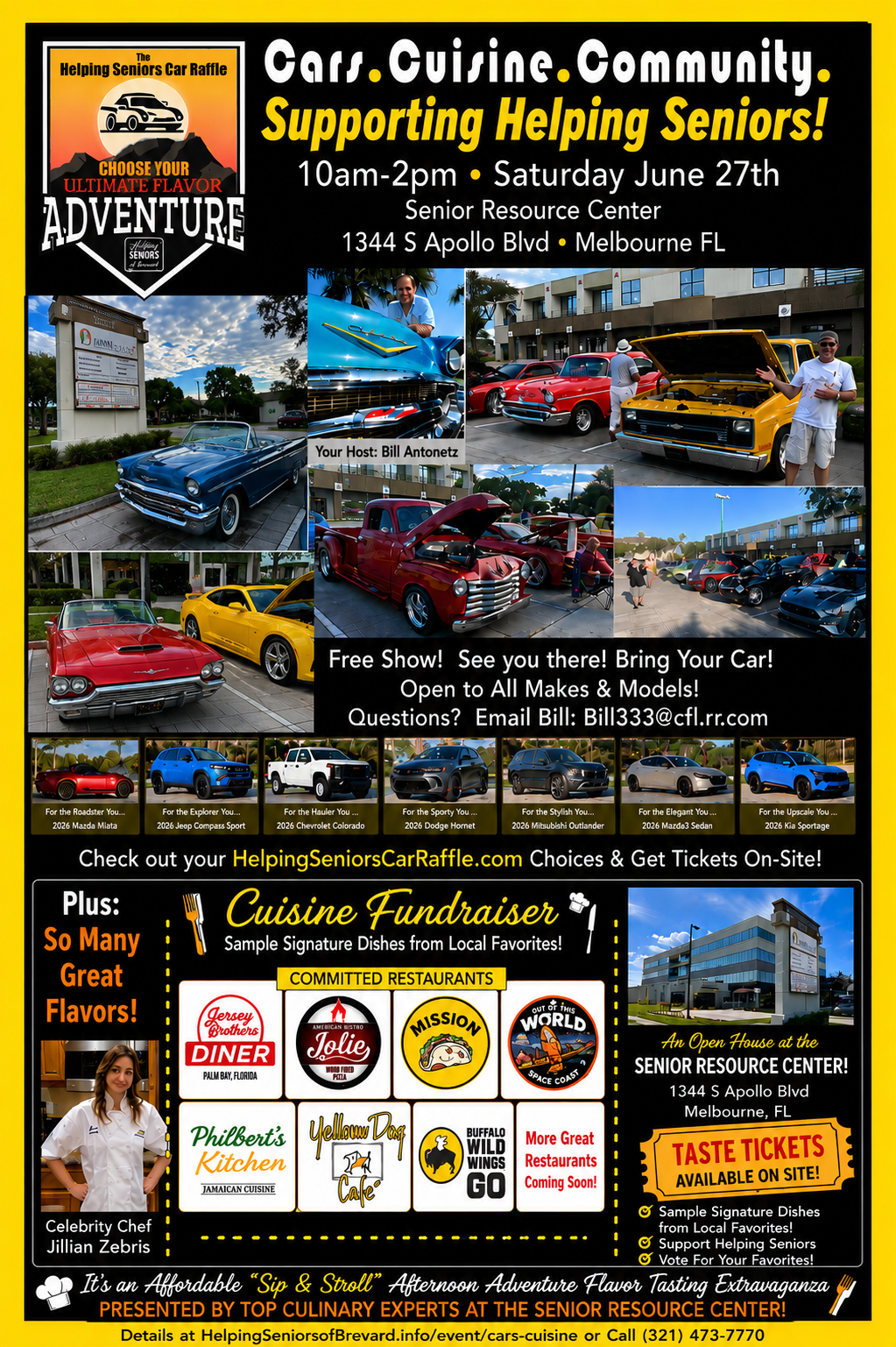 Cars. Cuisine. Community.