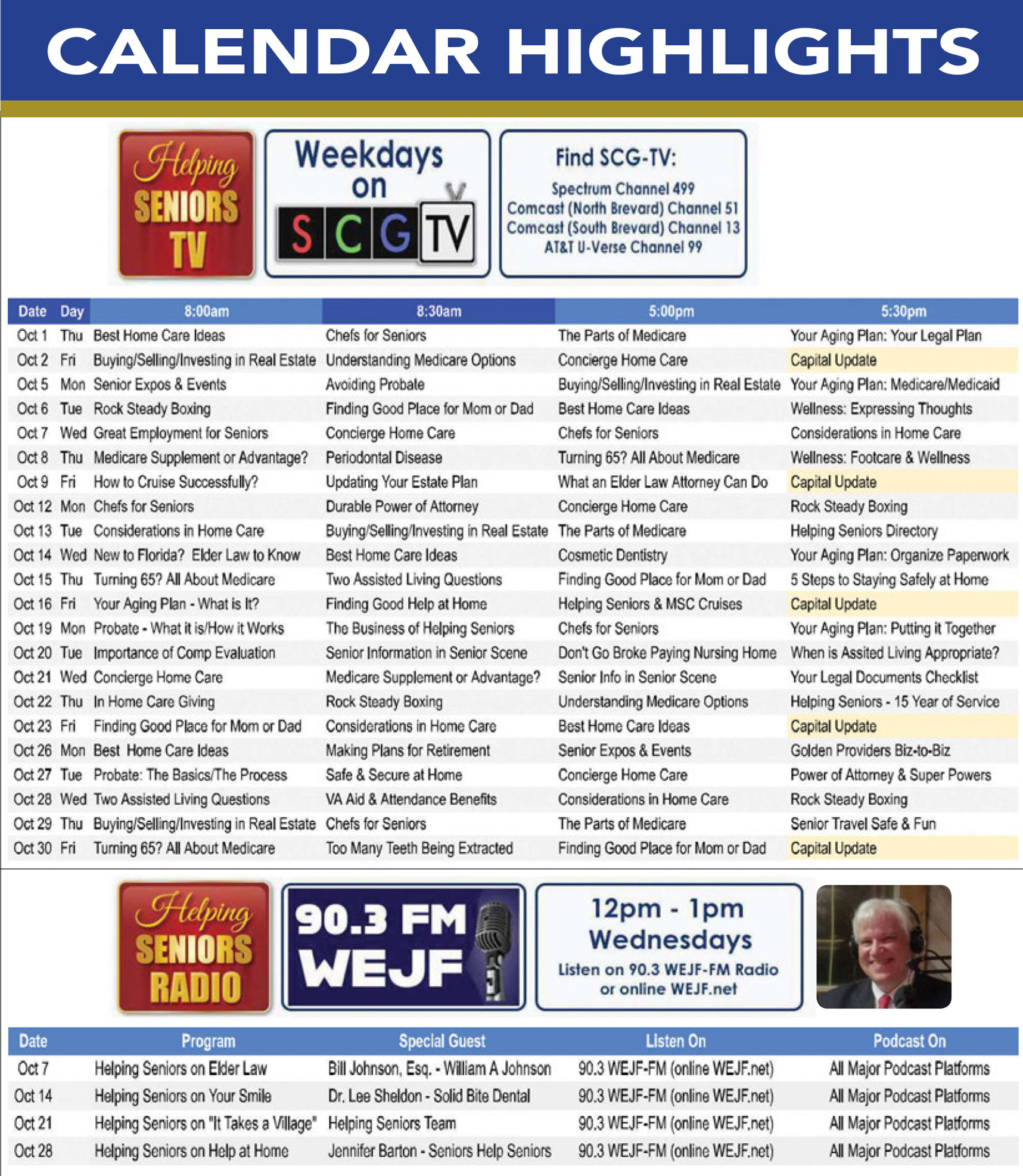 Helping Seniors TV & Radio - October 2026
